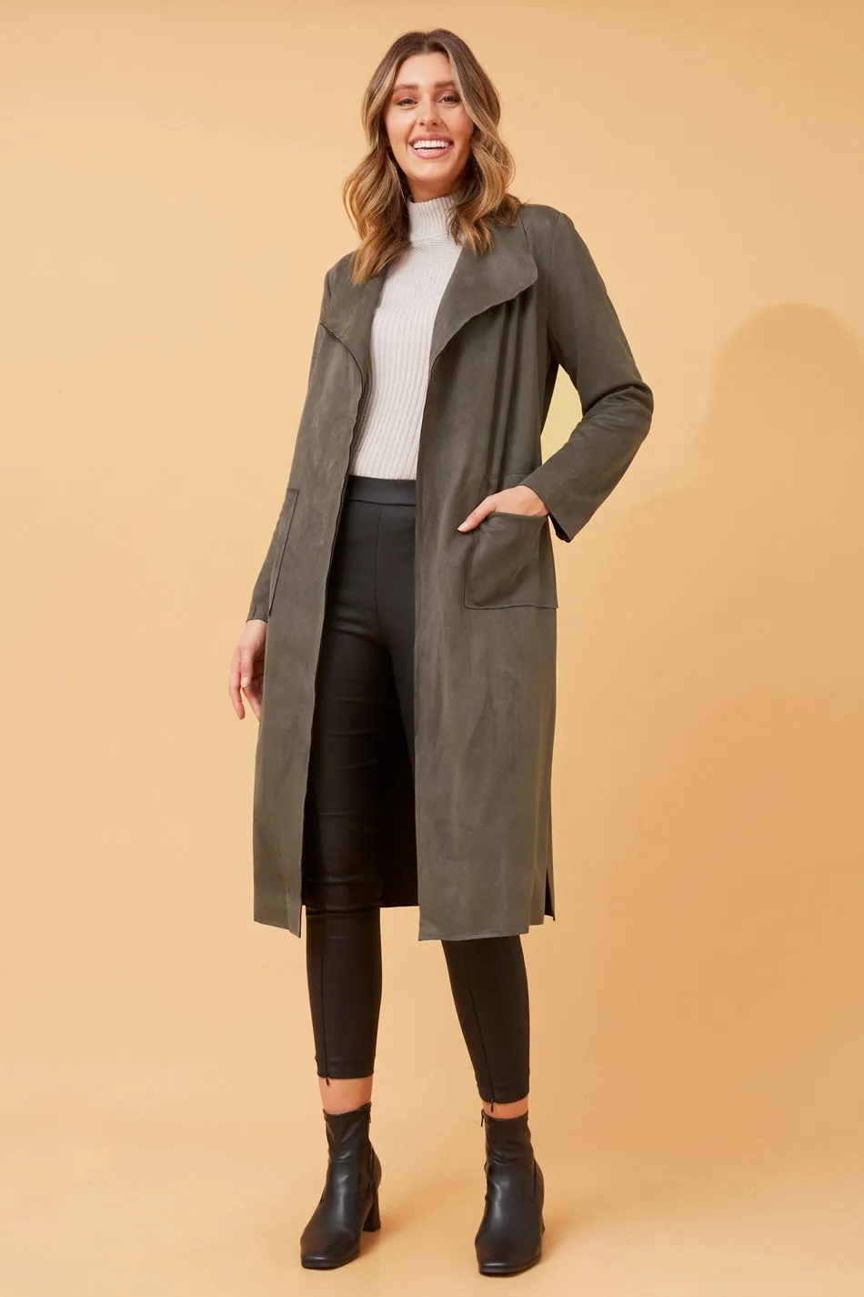 DELINA FAUX SUEDE COAT