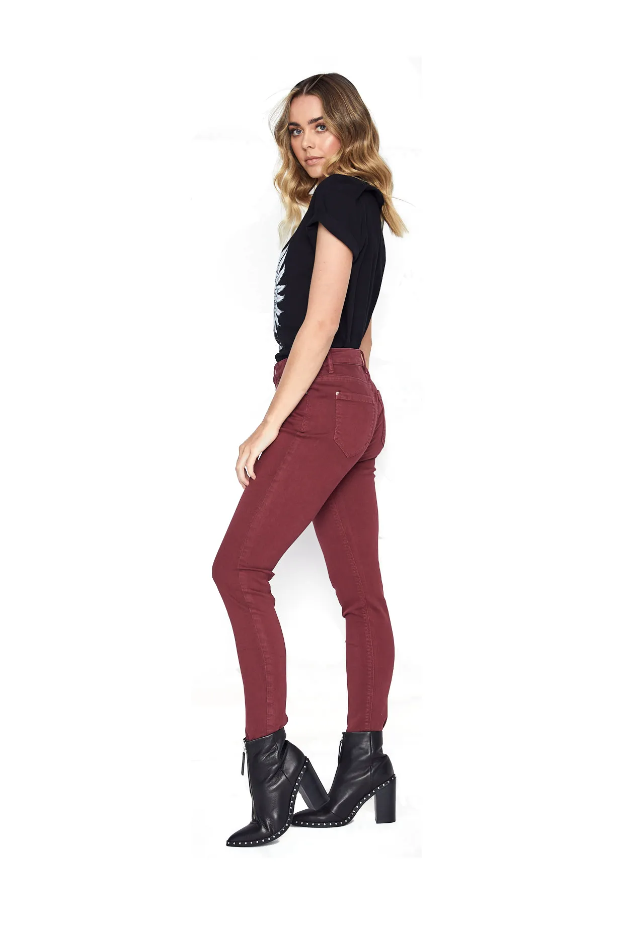 Denim Wine mid-high rise Jeans