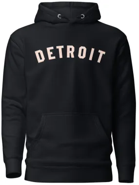 Detroit Classic Premium Pullover Unisex Hoodie - Black / White