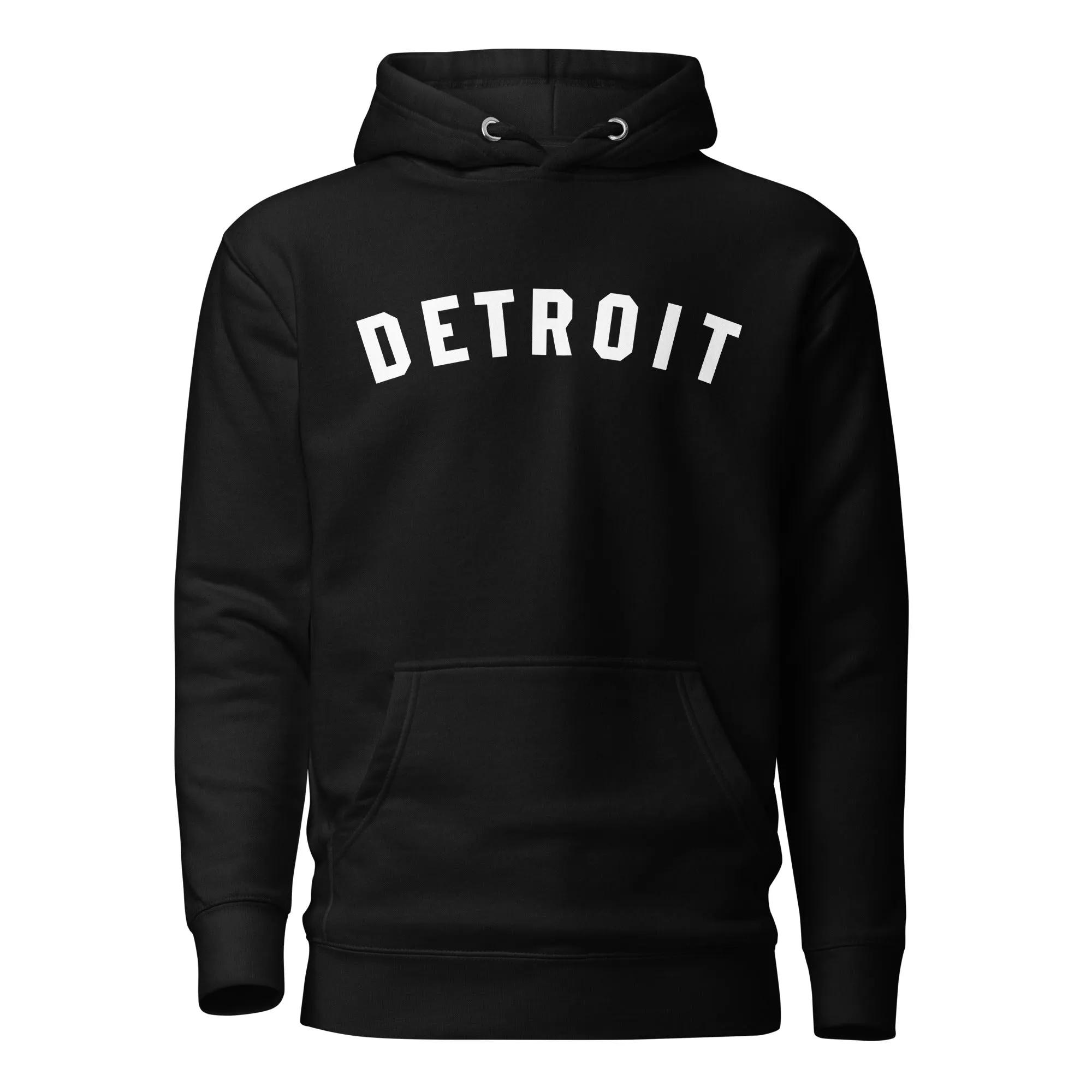 Detroit Classic Premium Pullover Unisex Hoodie - Black / White