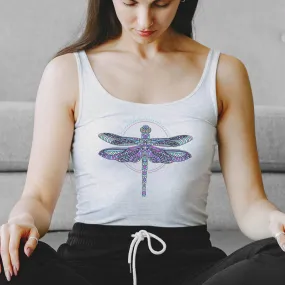 Dragonfly print racerback tank top for women