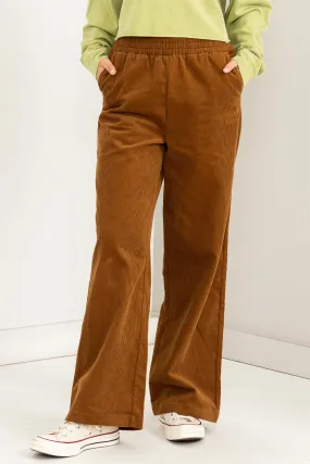 DZ23F404-CORDUROY HIGH-WAISTED WIDE LEG PANTS