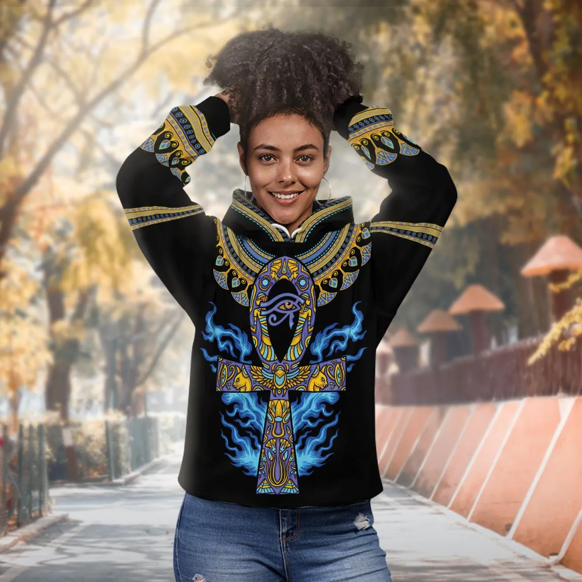 Egyptian Ankh Ft Eye Of Ra Premium Hoodie