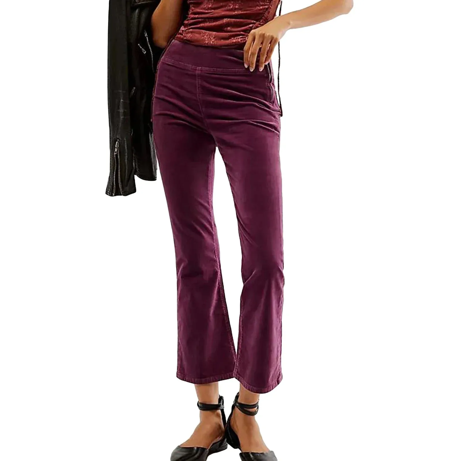 Elastic Slim Cropped Daily Trousers Casual Pants