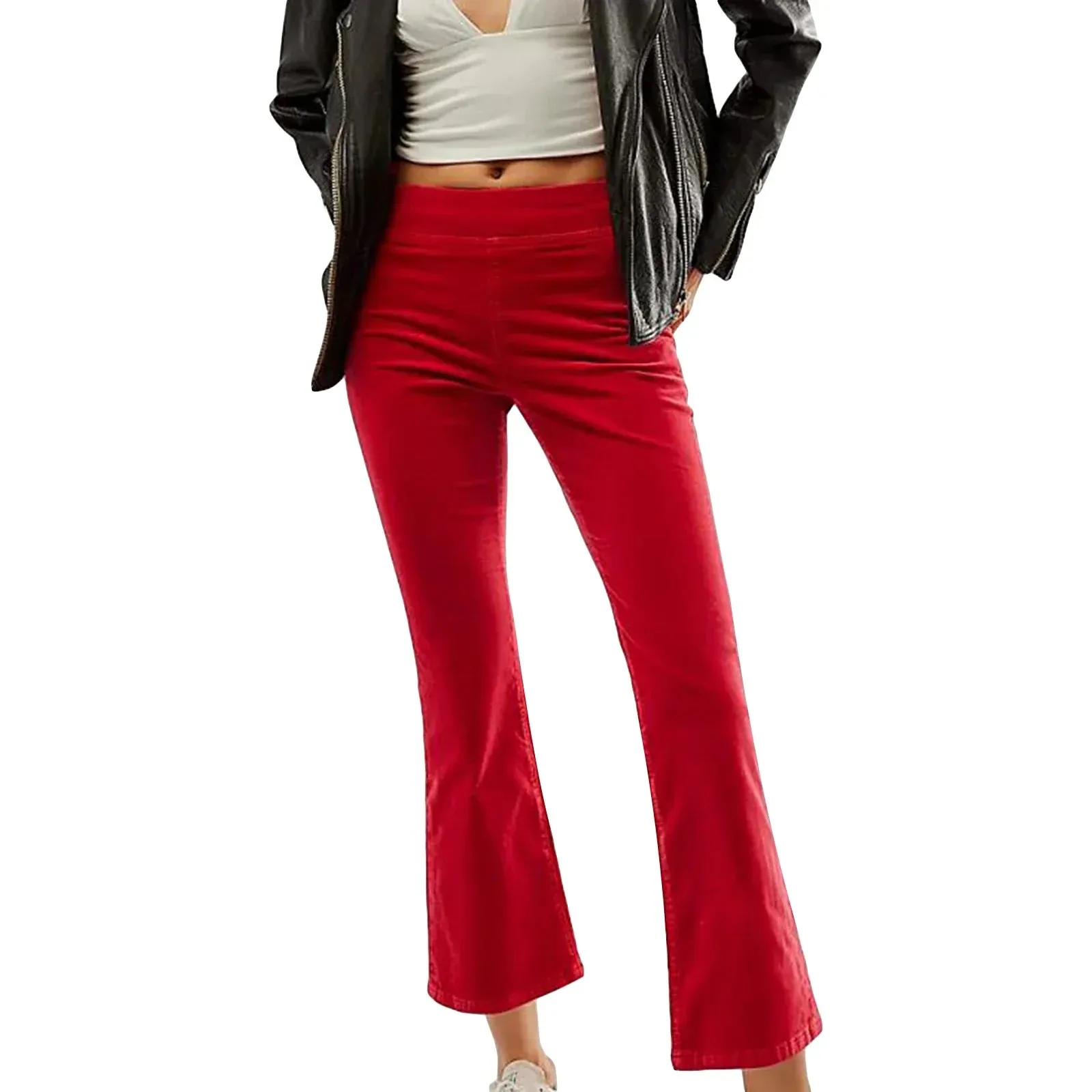 Elastic Slim Cropped Daily Trousers Casual Pants