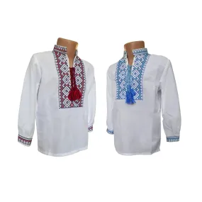 Embroidered long-sleeved shirt for a boy