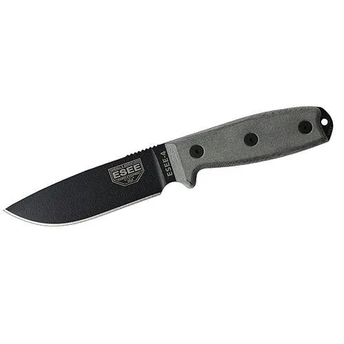 ESEE-4 - Plain Edge Black Sheath Black Blades with Micarta Handle