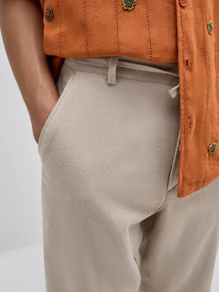 ETA Taupe Resort-Fit Mid-Rise Cotton Chinos