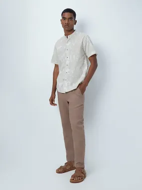 ETA Taupe Slim-Fit Mid-Rise Pure Cotton Chinos