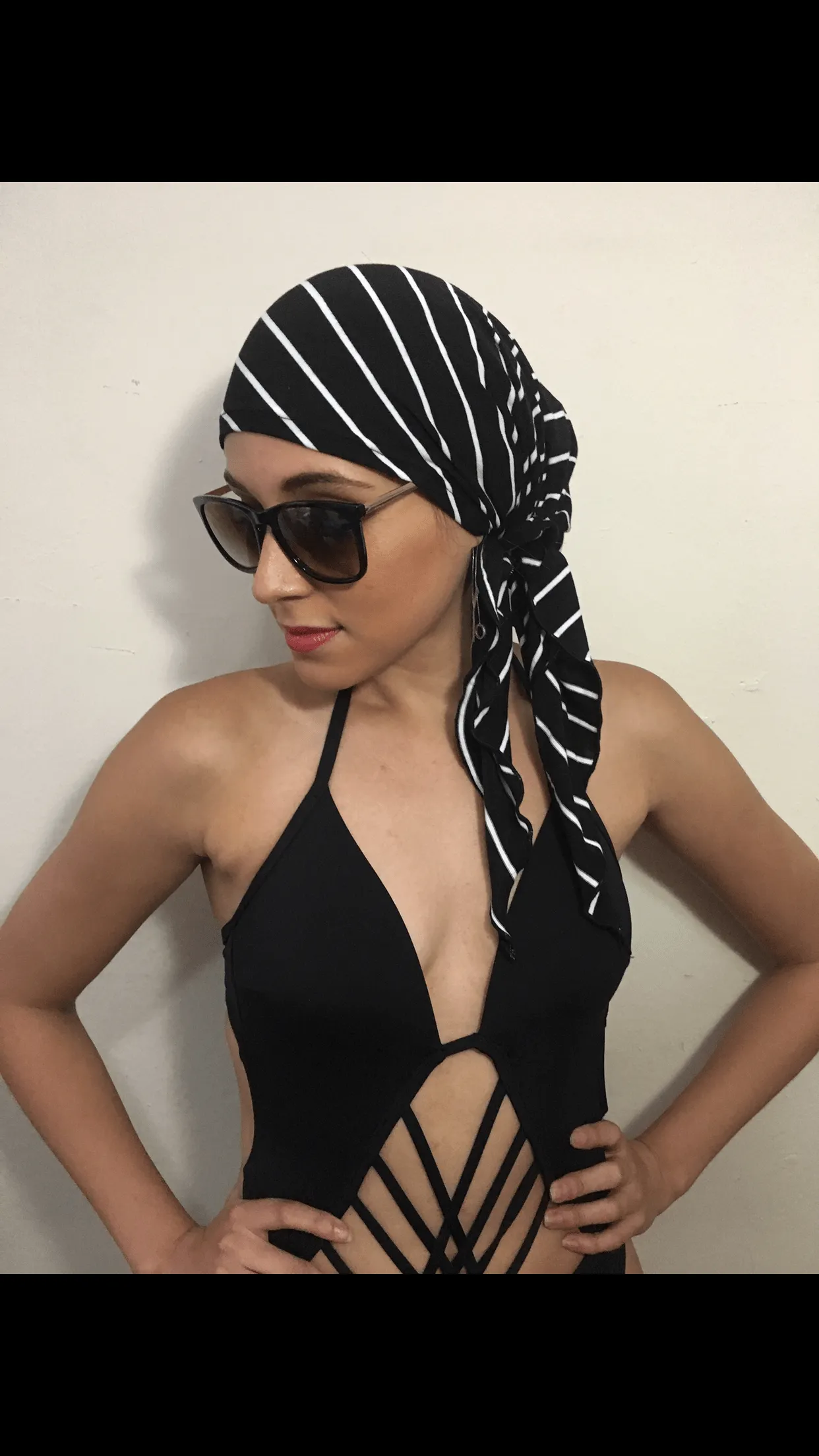 Fashion Headscarf Tie Back Nurse Cap For Hospital Durag Modern Hijab Head Scarf Wrap