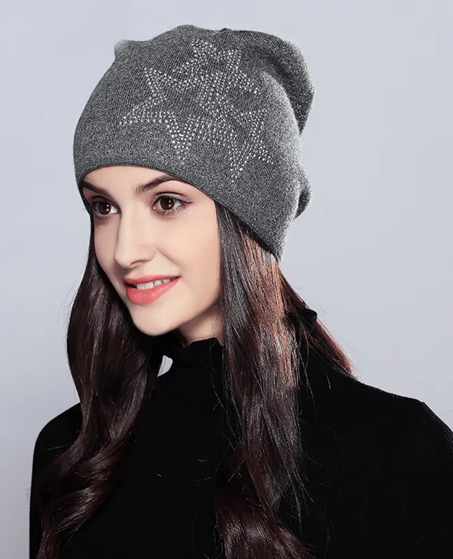 Five-Pointed Stars Knitted Beanie