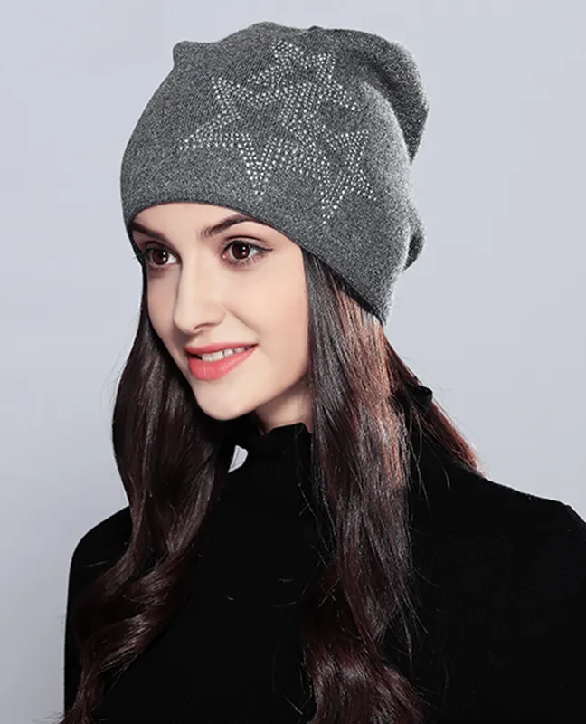 Five-Pointed Stars Knitted Beanie