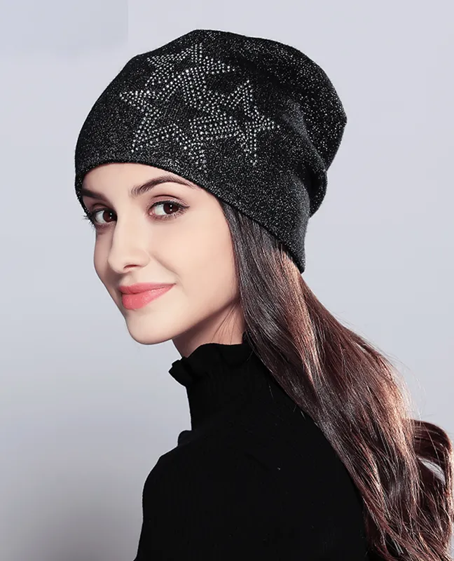 Five-Pointed Stars Knitted Beanie