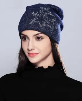 Five-Pointed Stars Knitted Beanie