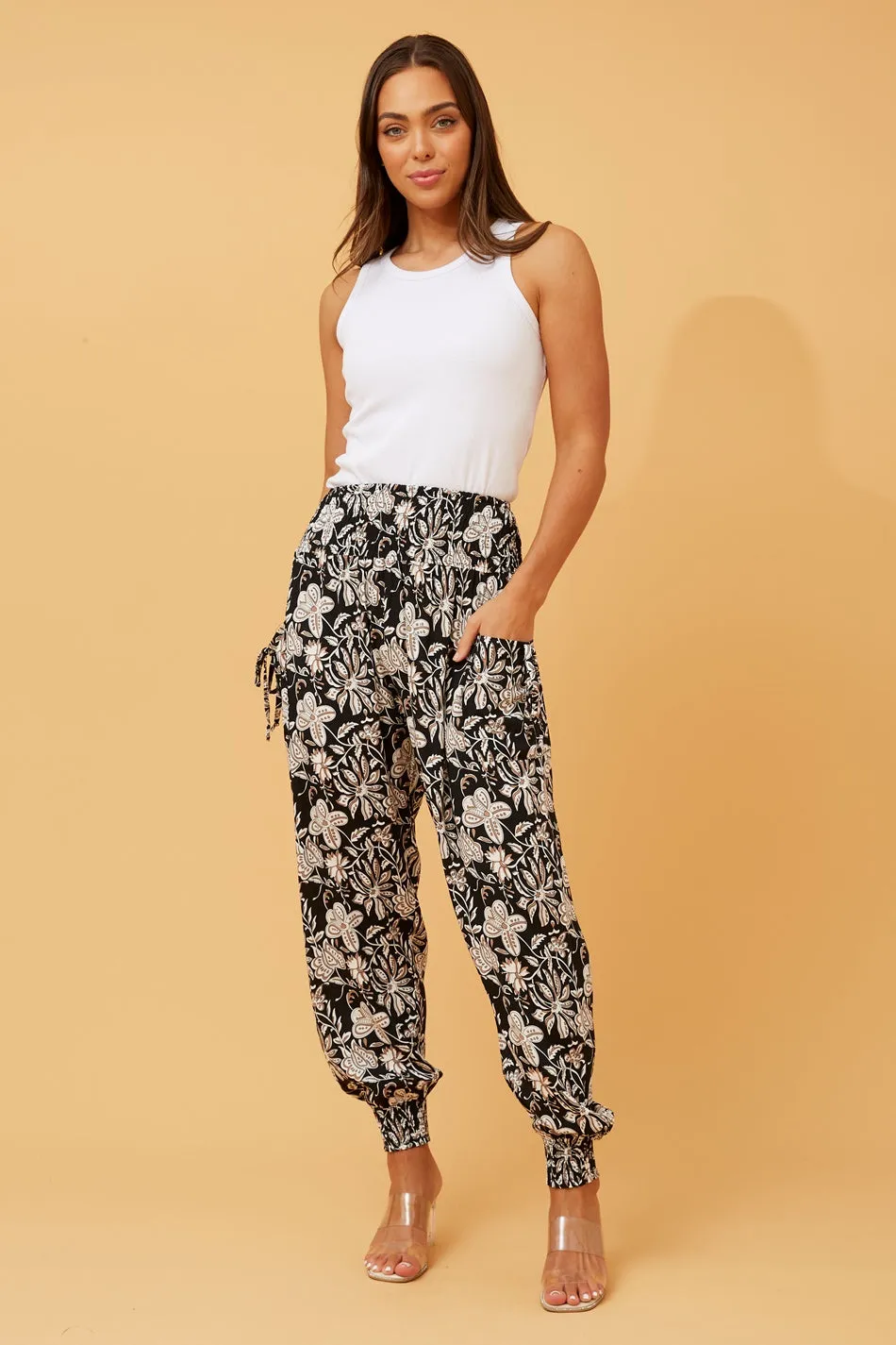 FLORAL PRINT BOHO HAREM PANTS