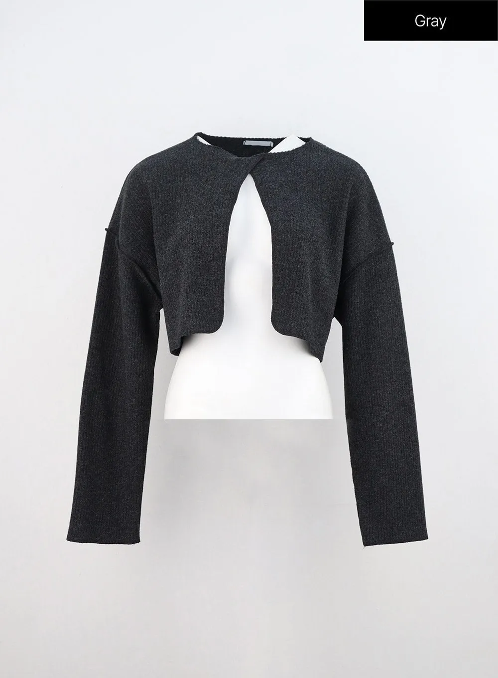 Front Slit Long Sleeve Knit Top ON313