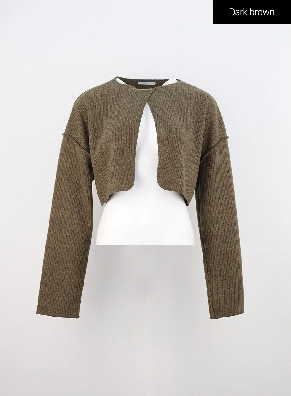 Front Slit Long Sleeve Knit Top ON313