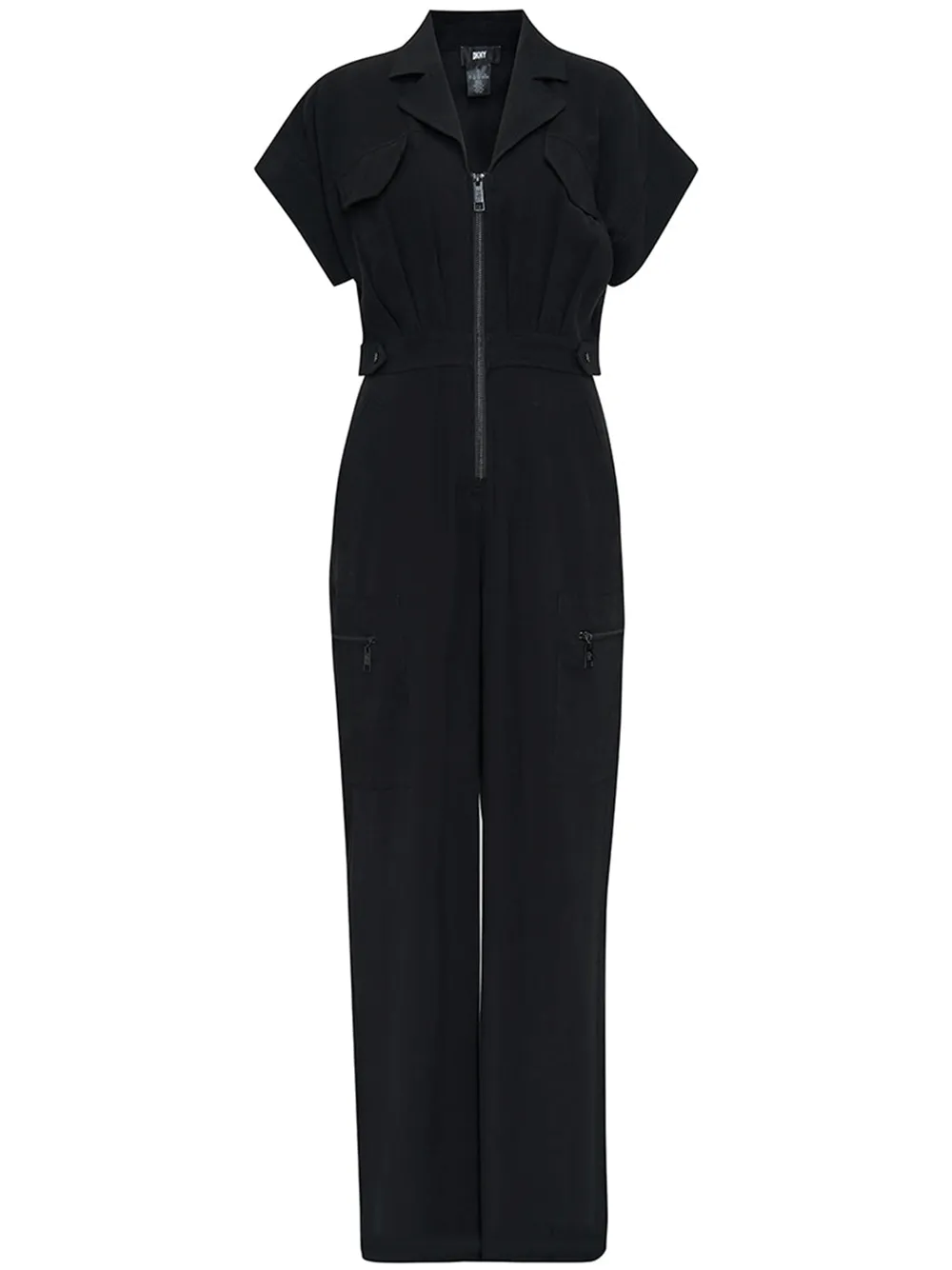 Frosted Twill Zip Front Jumpsuit