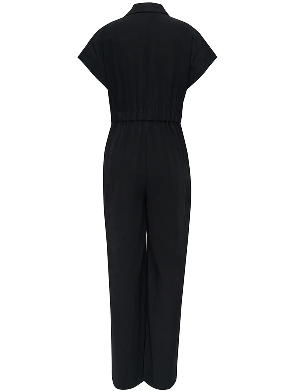 Frosted Twill Zip Front Jumpsuit