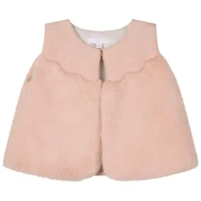 Girls Pink Fur Waistcoat