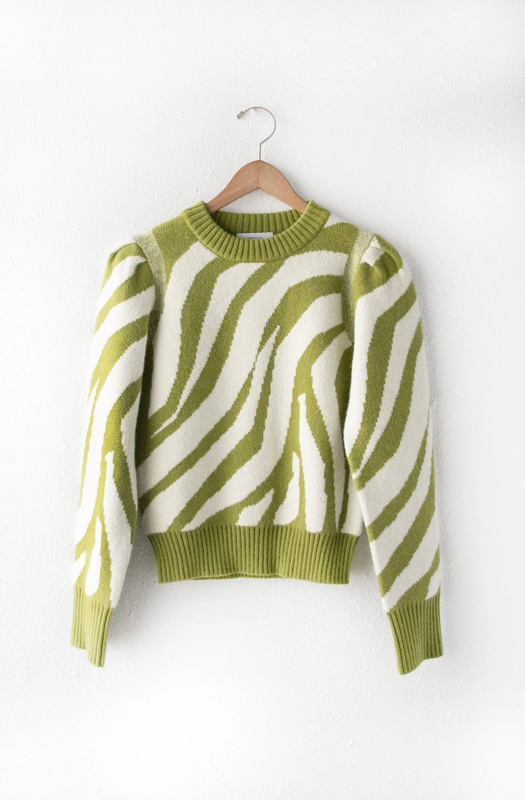 Green Animal Print Harris Intarsia Sweater