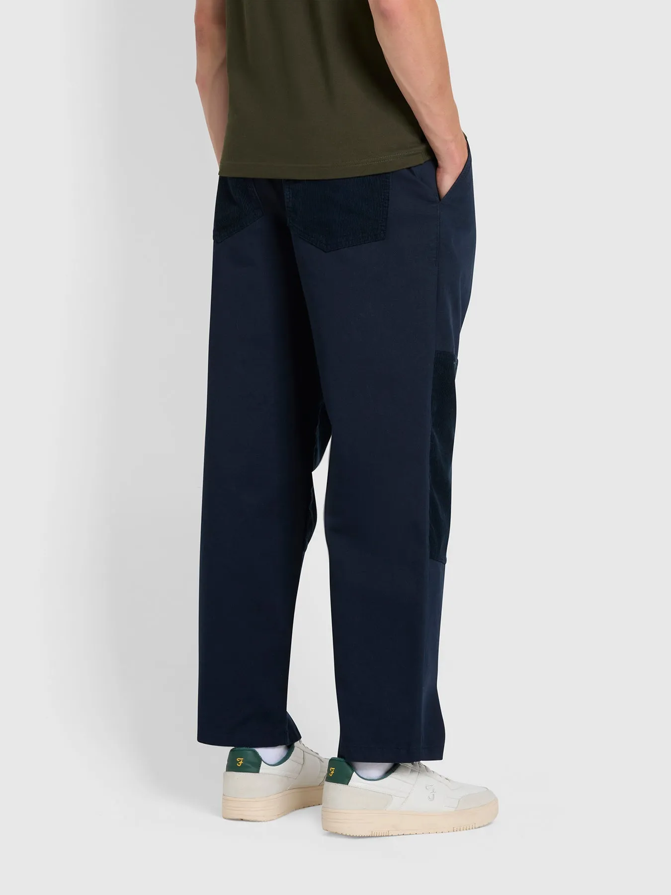 Greenport Twill Cotton Trouser In True Navy