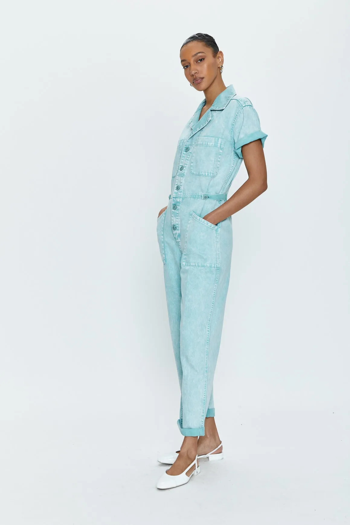 Grover Short Sleeve Field Suit - Aqua Snow