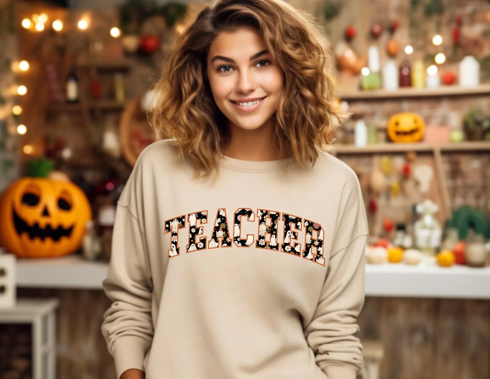 Halloween Teacher Crewneck Sweatshirt