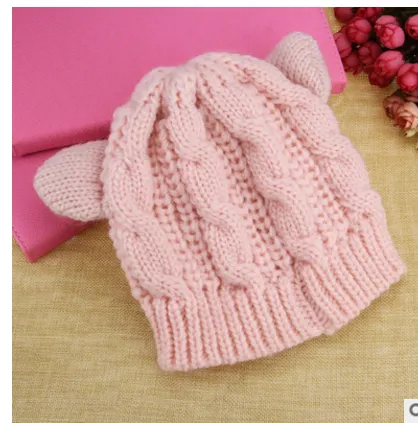 Hand Made Cute Knitted Cat Ear Beanie For Winter