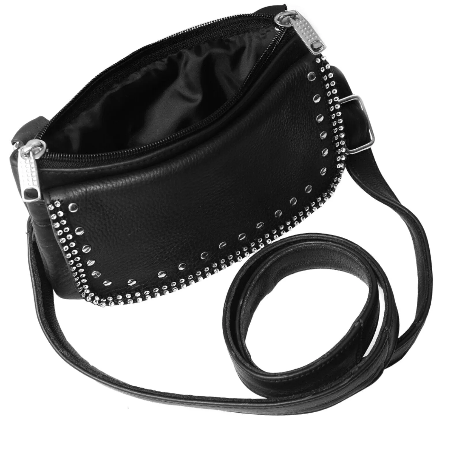 HL80151BLING Leather Hip Clip Purse Bag Women Waist Bag Fanny Pack Motorcycle Biker BLING