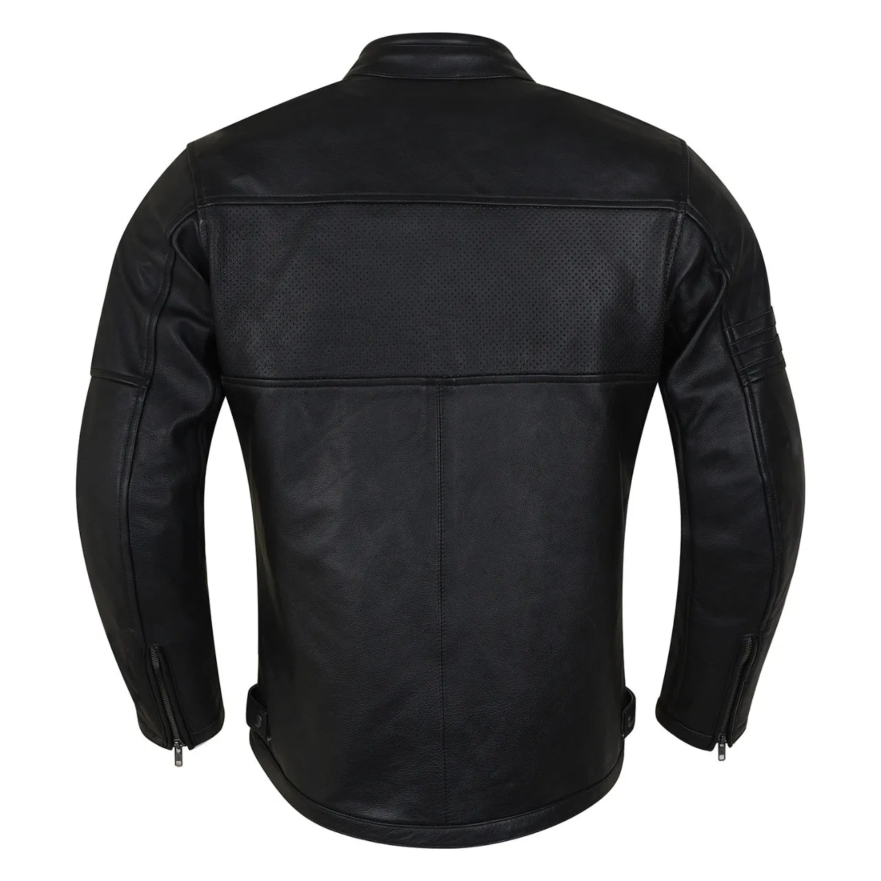 HMM532 Vance Leathers' Men's Commuter Cafe Racer Motorcycle Leather Jacket with Armor