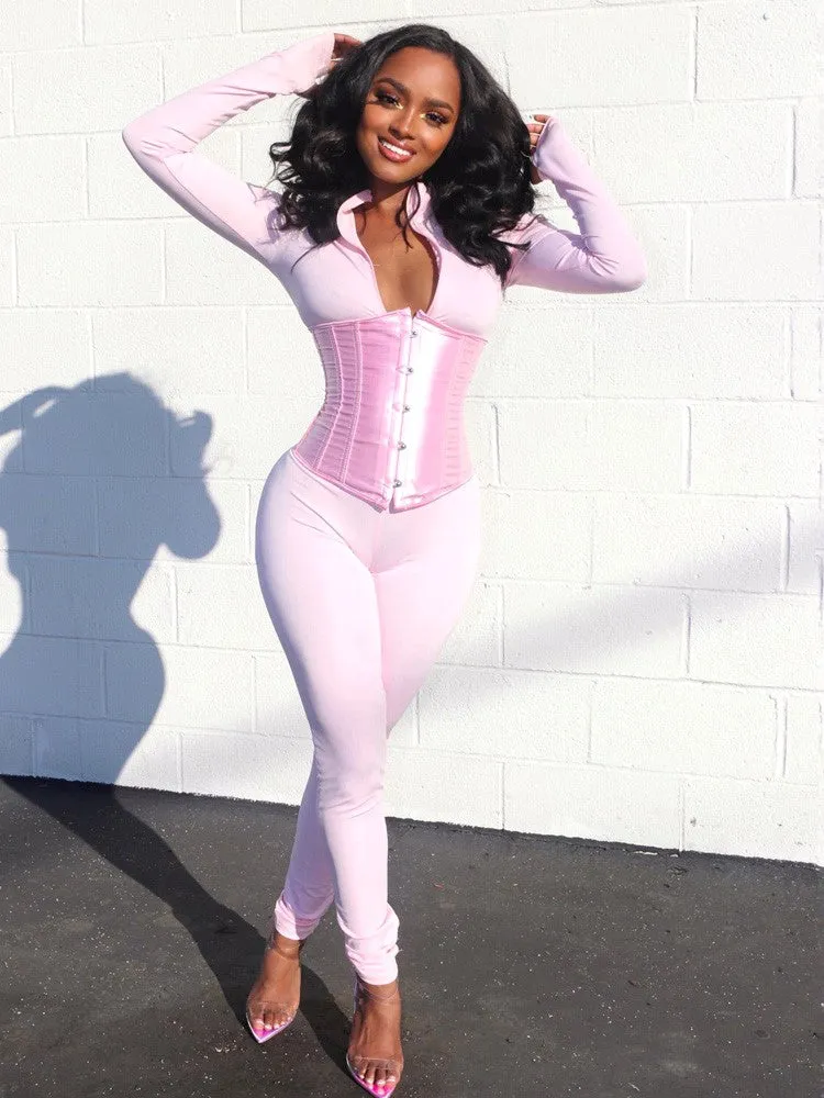 I Ain't Thinkin Bout U Corset Jumpsuit Set