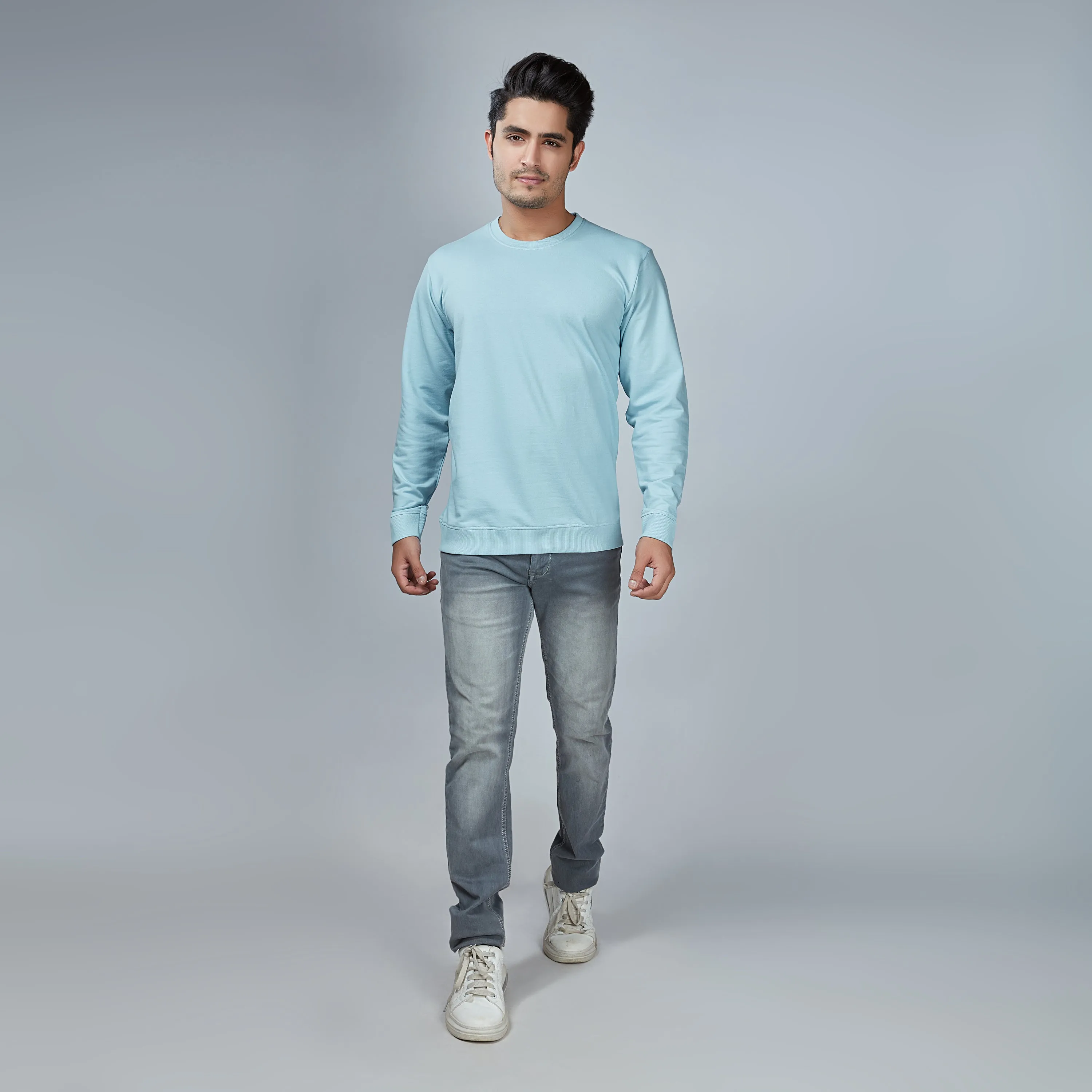 Icy Blue Crew Neck Sweatshirt