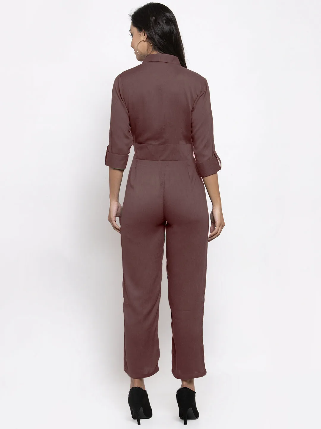 Jashvi Women Brown Solid Jumpsuit