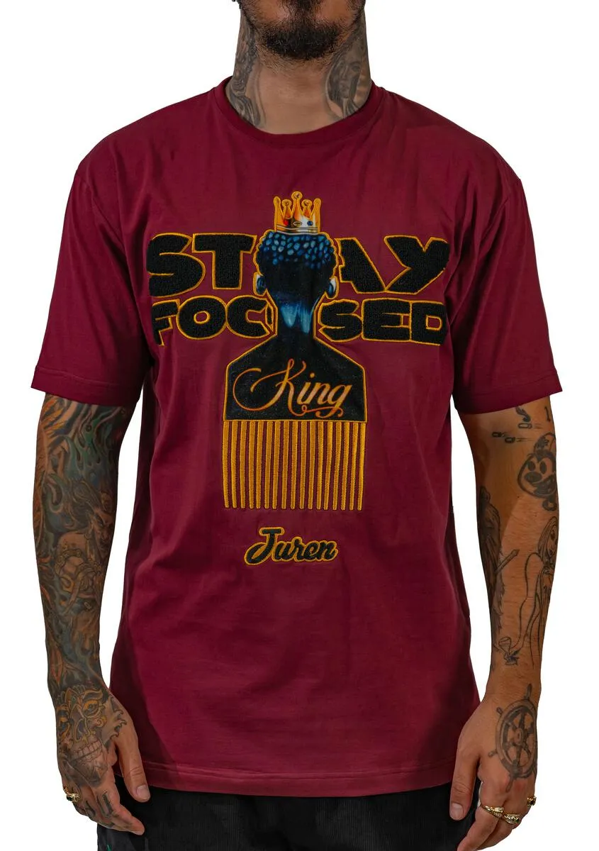 JUREN STAY FOCUSED T-SHIRT BURGUNDY