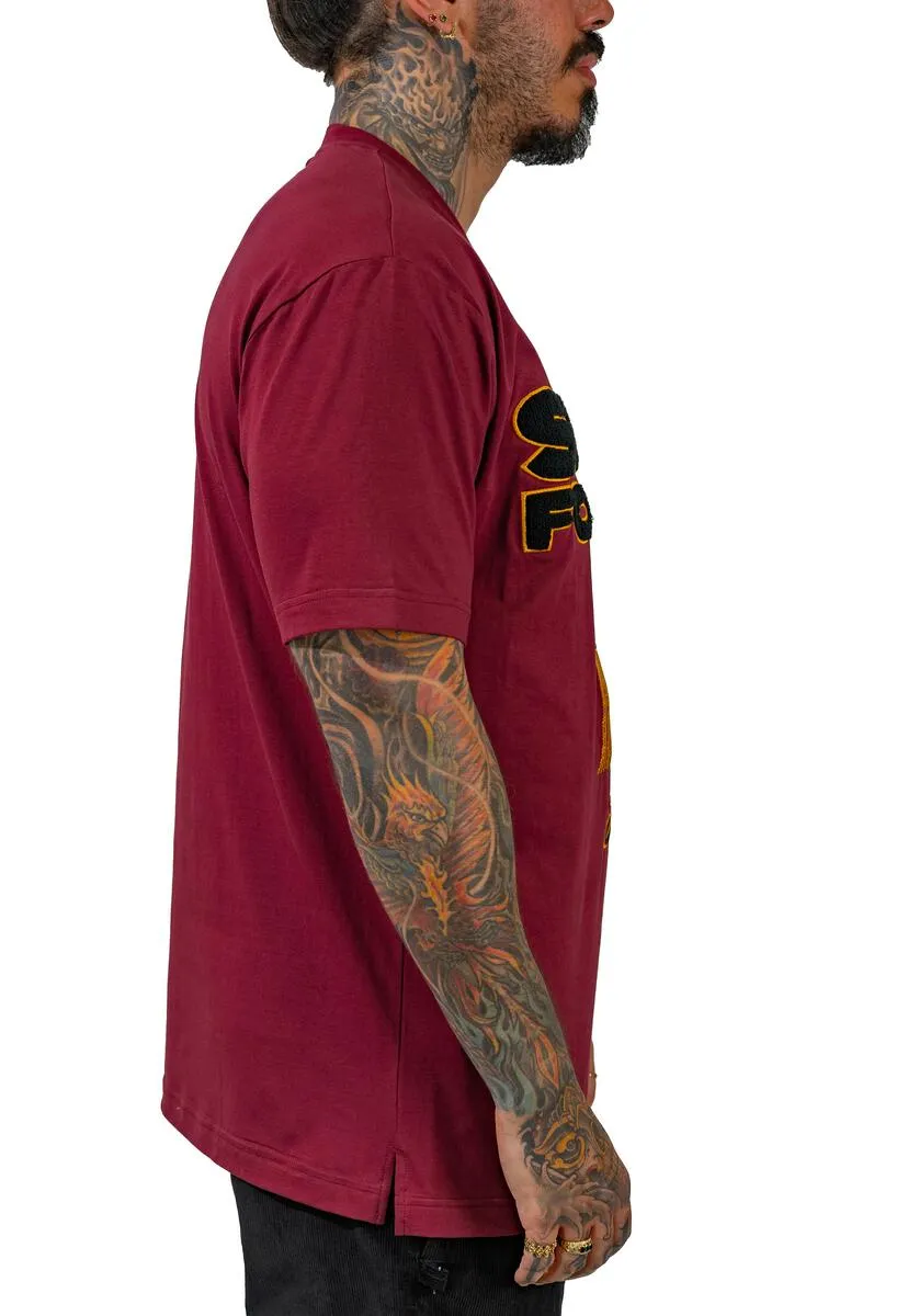 JUREN STAY FOCUSED T-SHIRT BURGUNDY