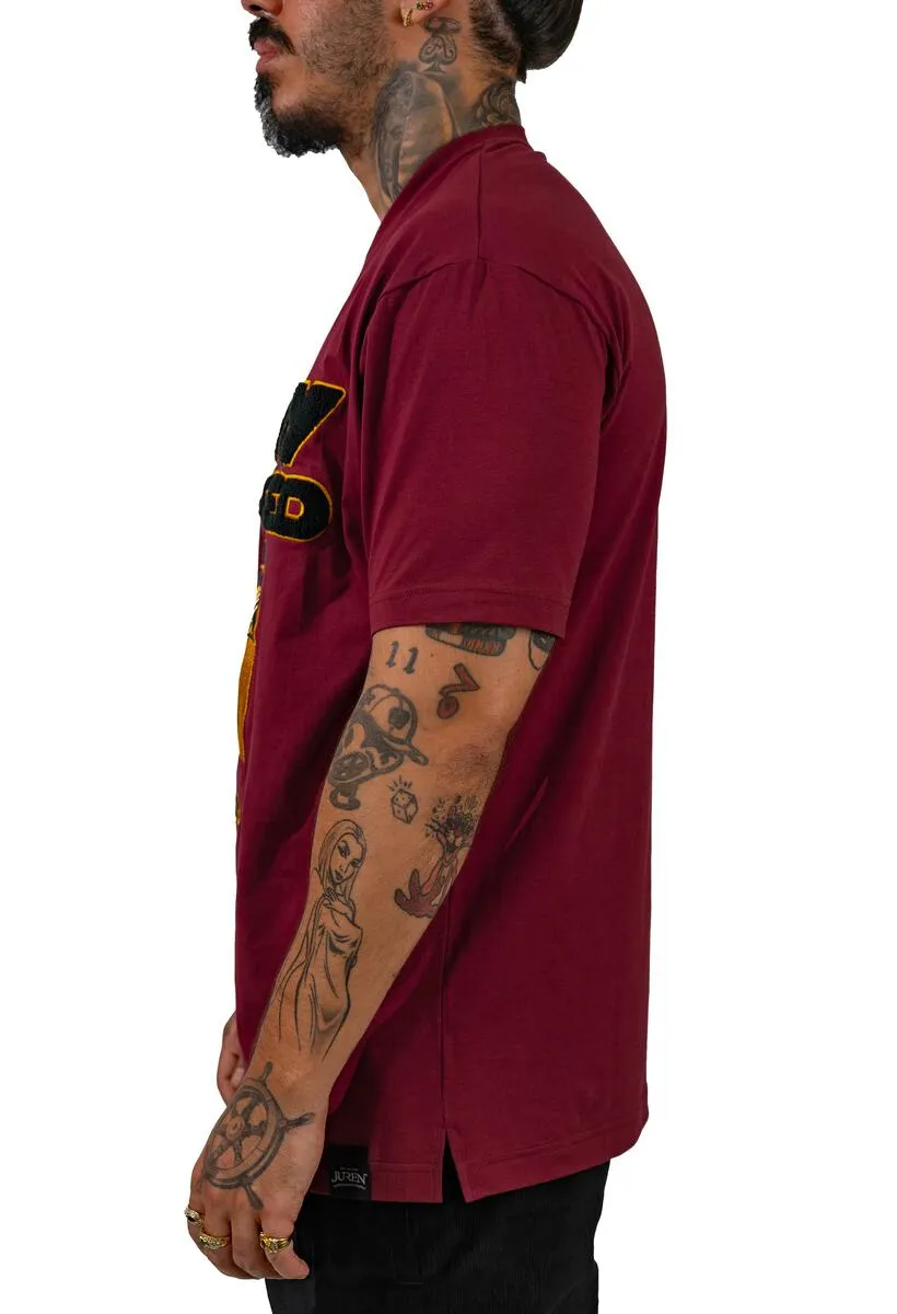 JUREN STAY FOCUSED T-SHIRT BURGUNDY