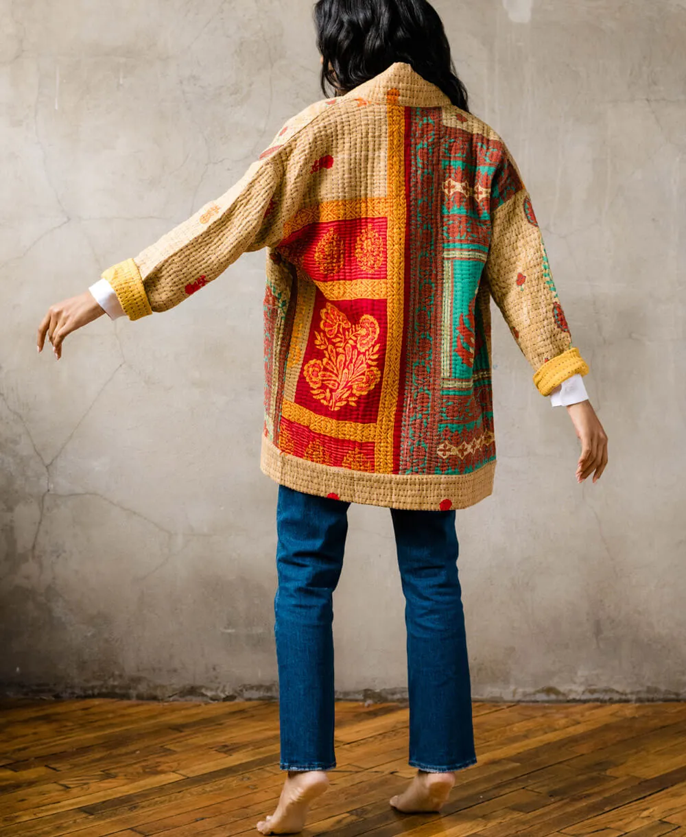 Kantha Quilted Jacket - No. 240617 - Medium