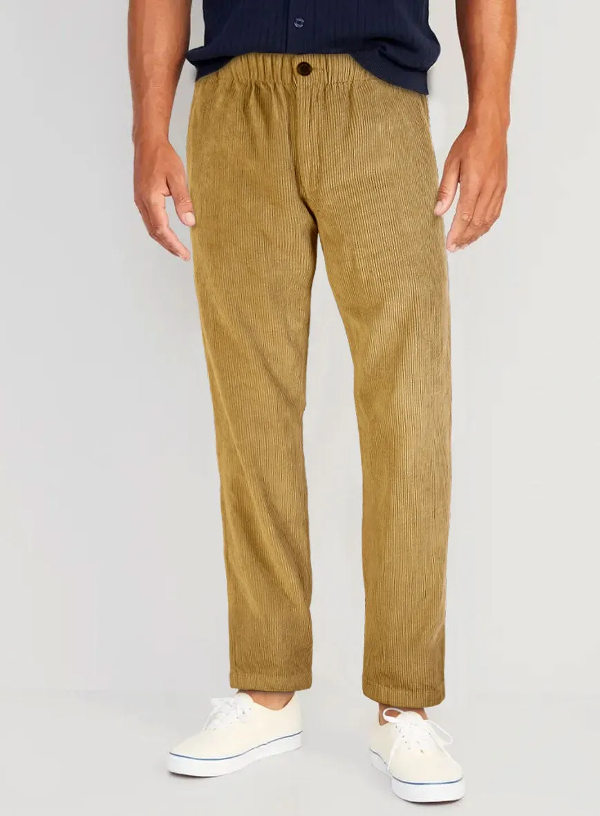 Khaki Stretch Pin Corduroy Easy Pants