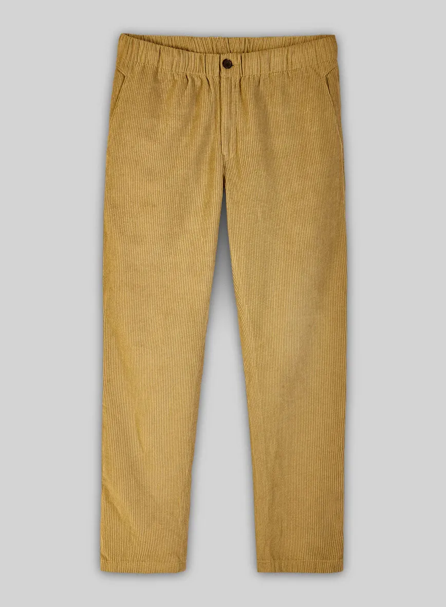 Khaki Stretch Pin Corduroy Easy Pants