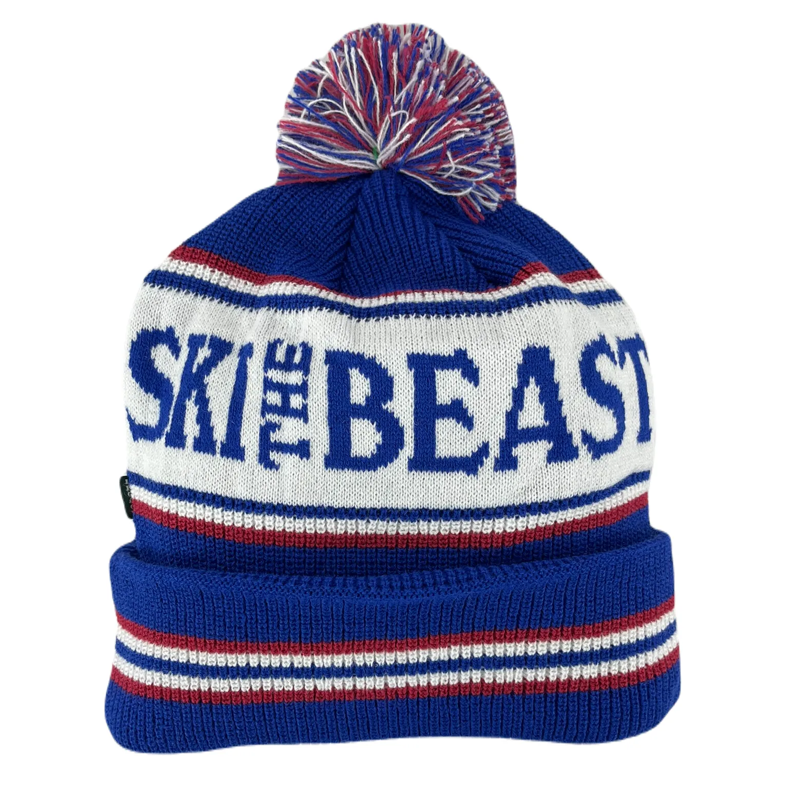 Killington Ski The Beast Windsor Knit In Stripe Cuff Beanie with Pom