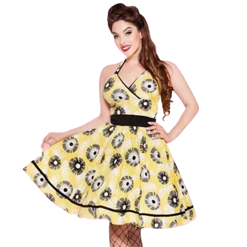 Kinny & Howie Monica 1950's Daisy Print Swing Dress