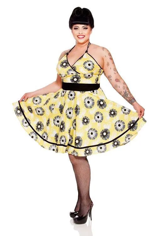 Kinny & Howie Monica 1950's Daisy Print Swing Dress