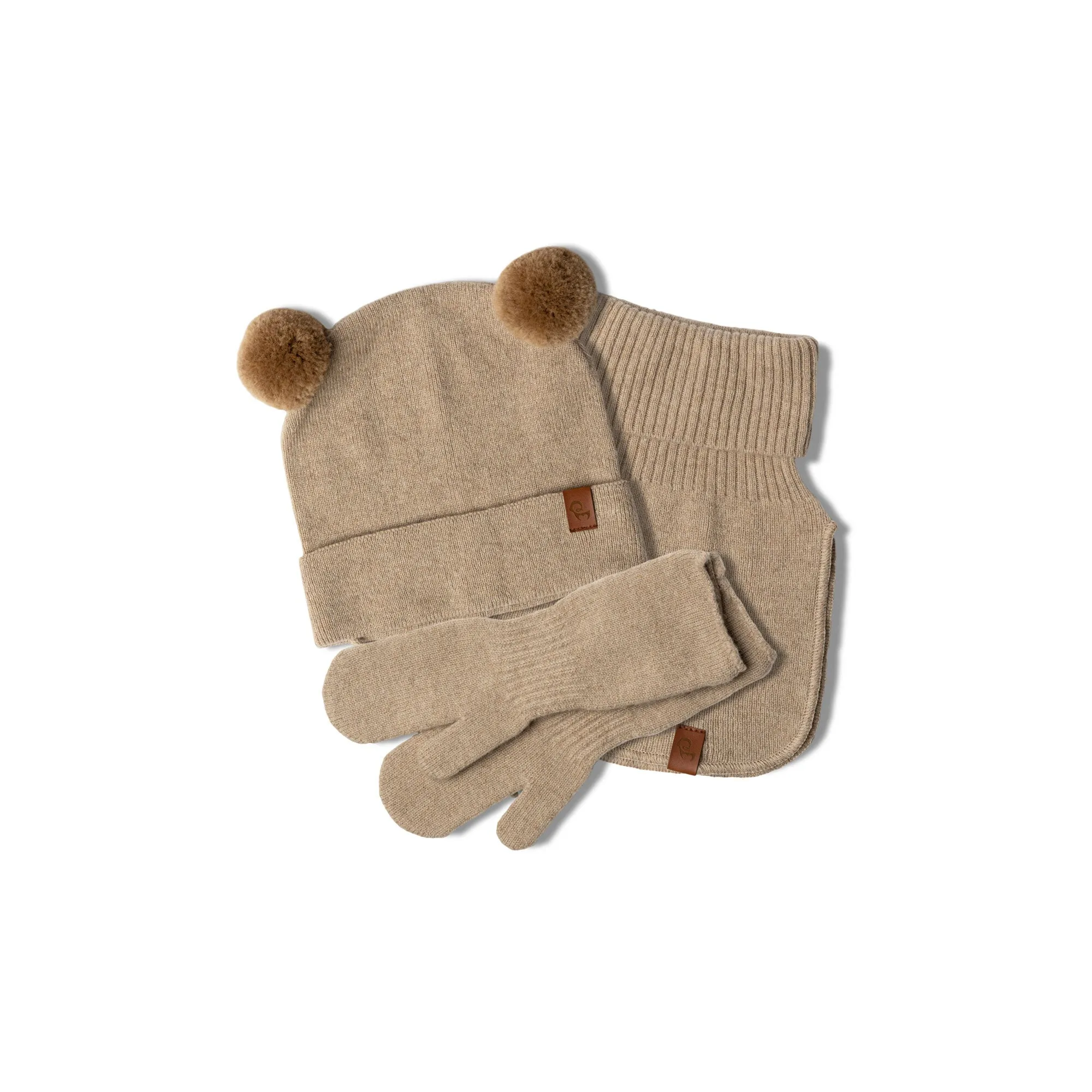 Knit Baby Beanie, Dickie & Mittens 3-Piece