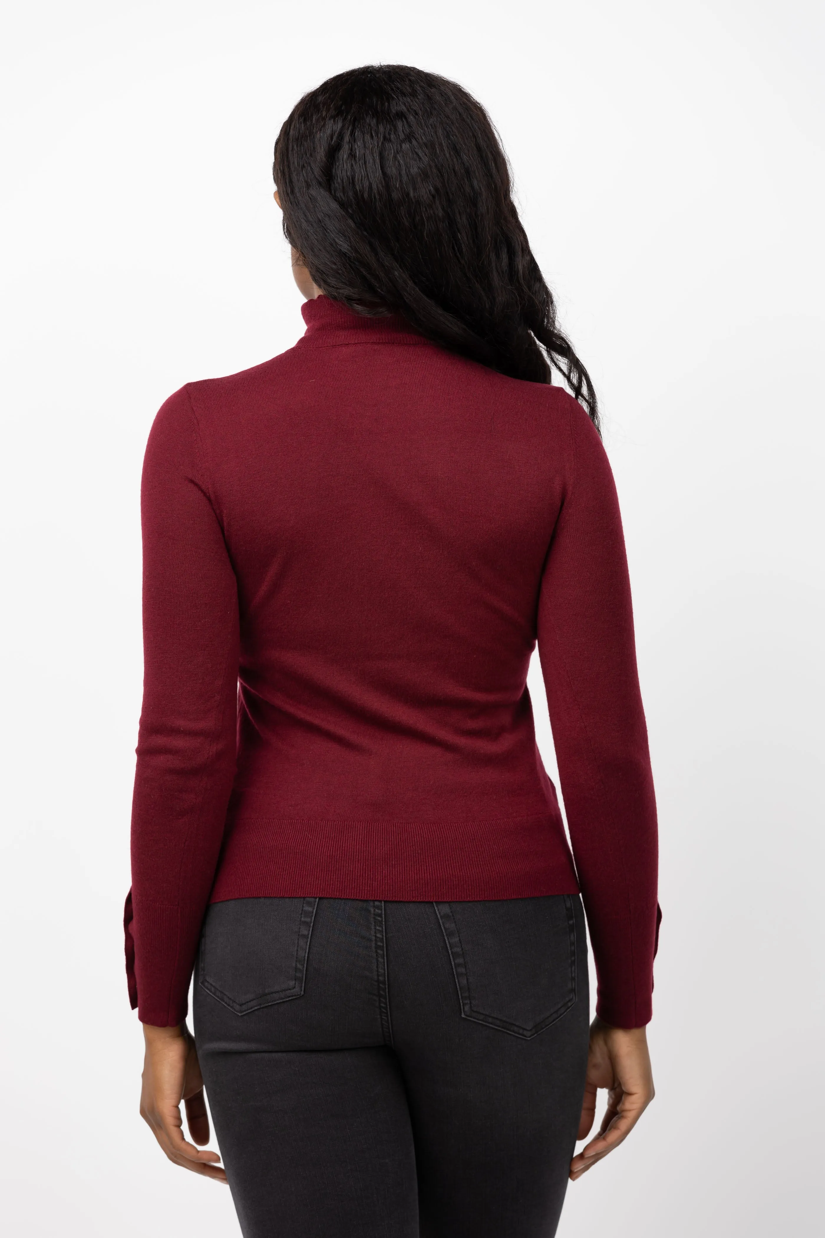 Lagence Flora Turtleneck Sweater in Syrah/Gold