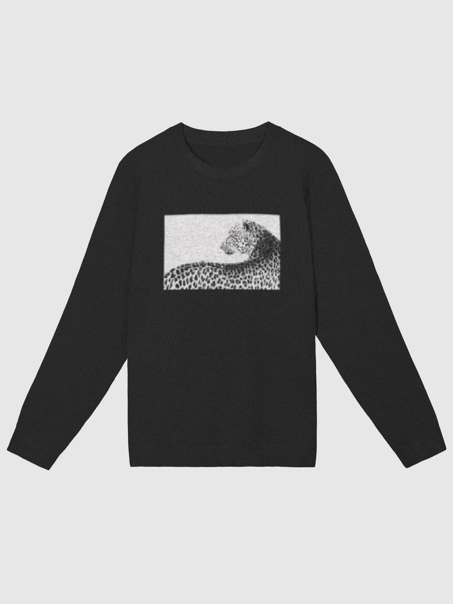 Leopard Knit Sweater Black