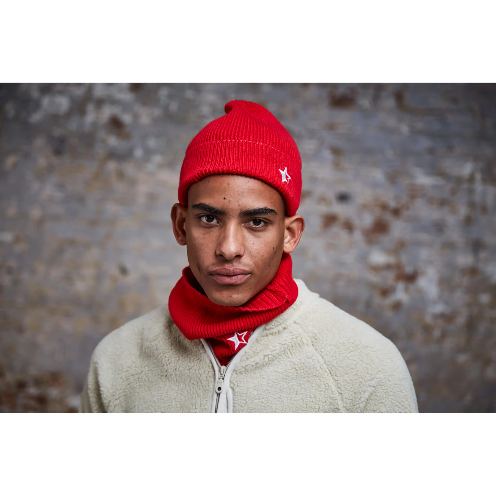 Luxe Star Beanie - Red