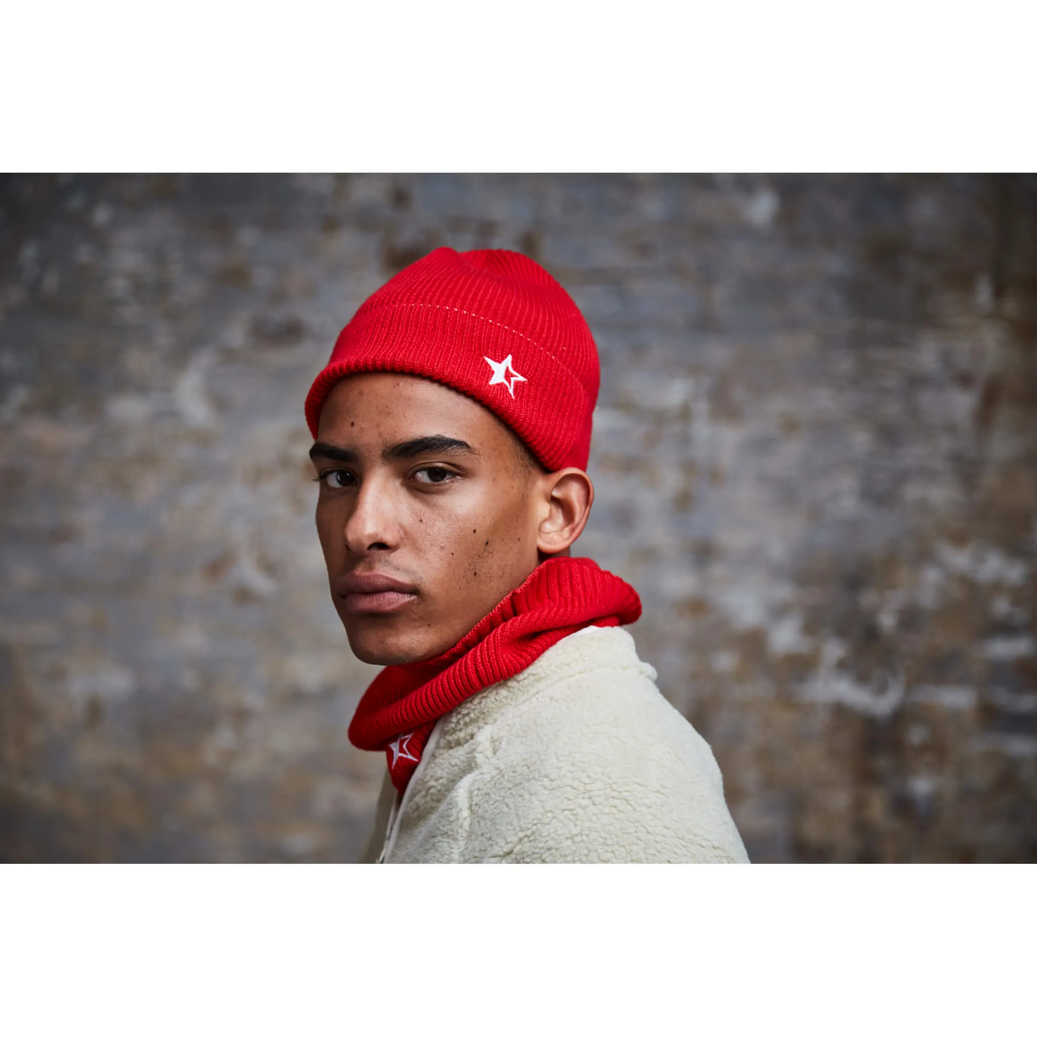 Luxe Star Beanie - Red