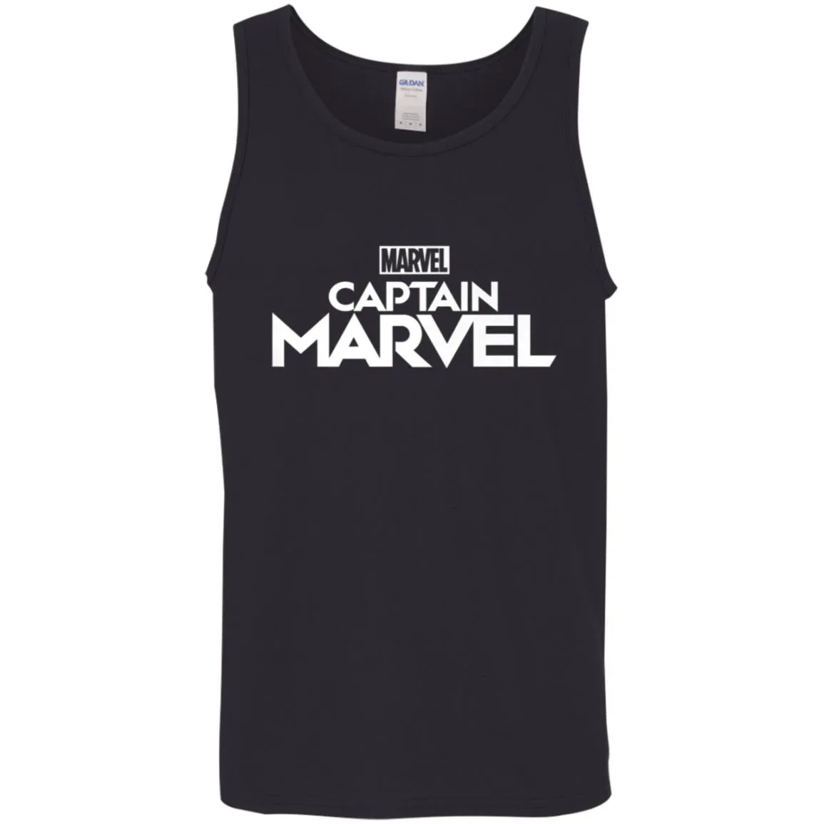 Marvel Captain Marvel Movie Logo White Men Cotton Tank