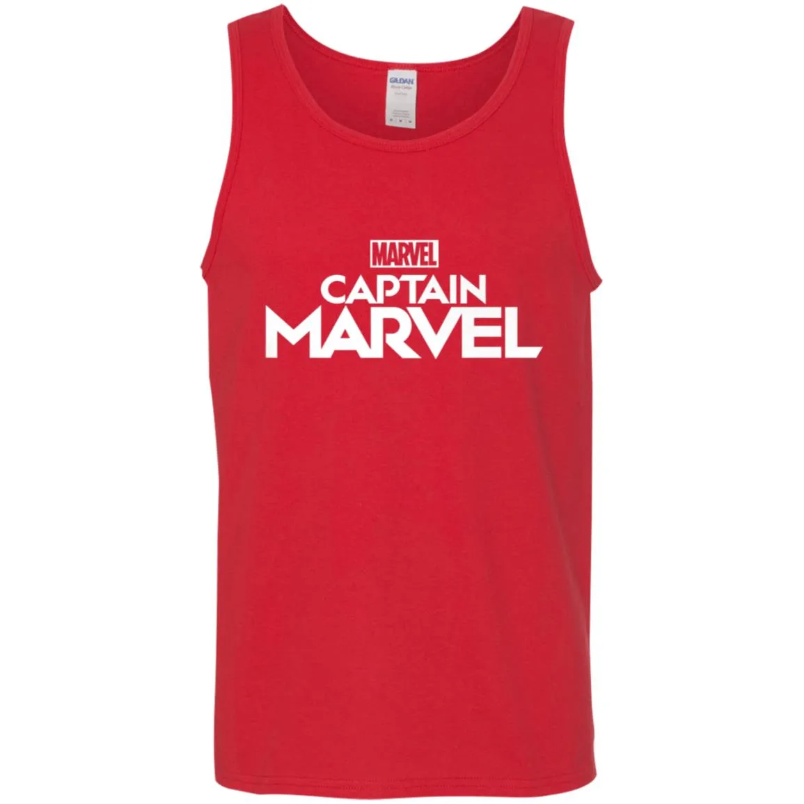 Marvel Captain Marvel Movie Logo White Men Cotton Tank